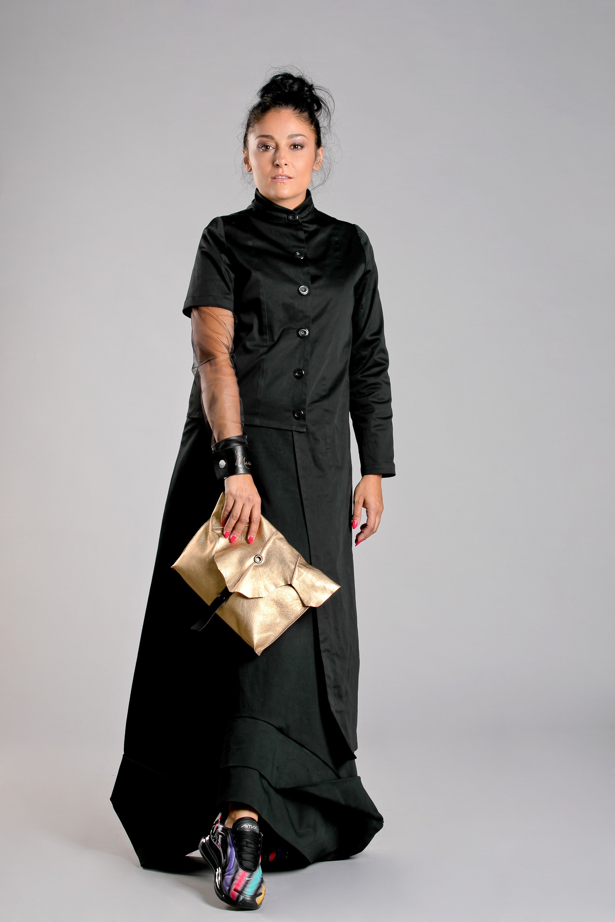 Maxi Jacket with Mesh Sleeve