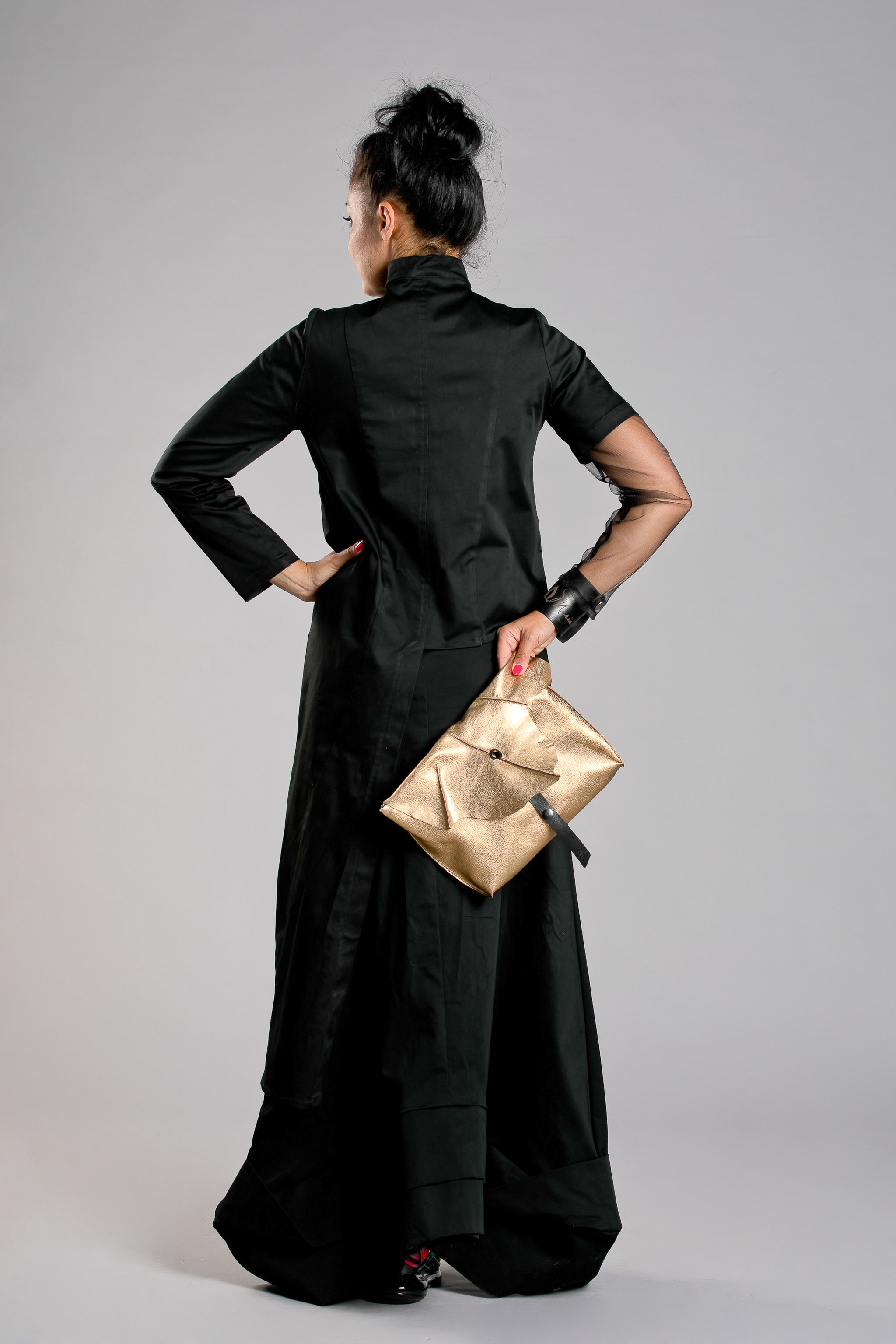 Maxi Jacket with Mesh Sleeve