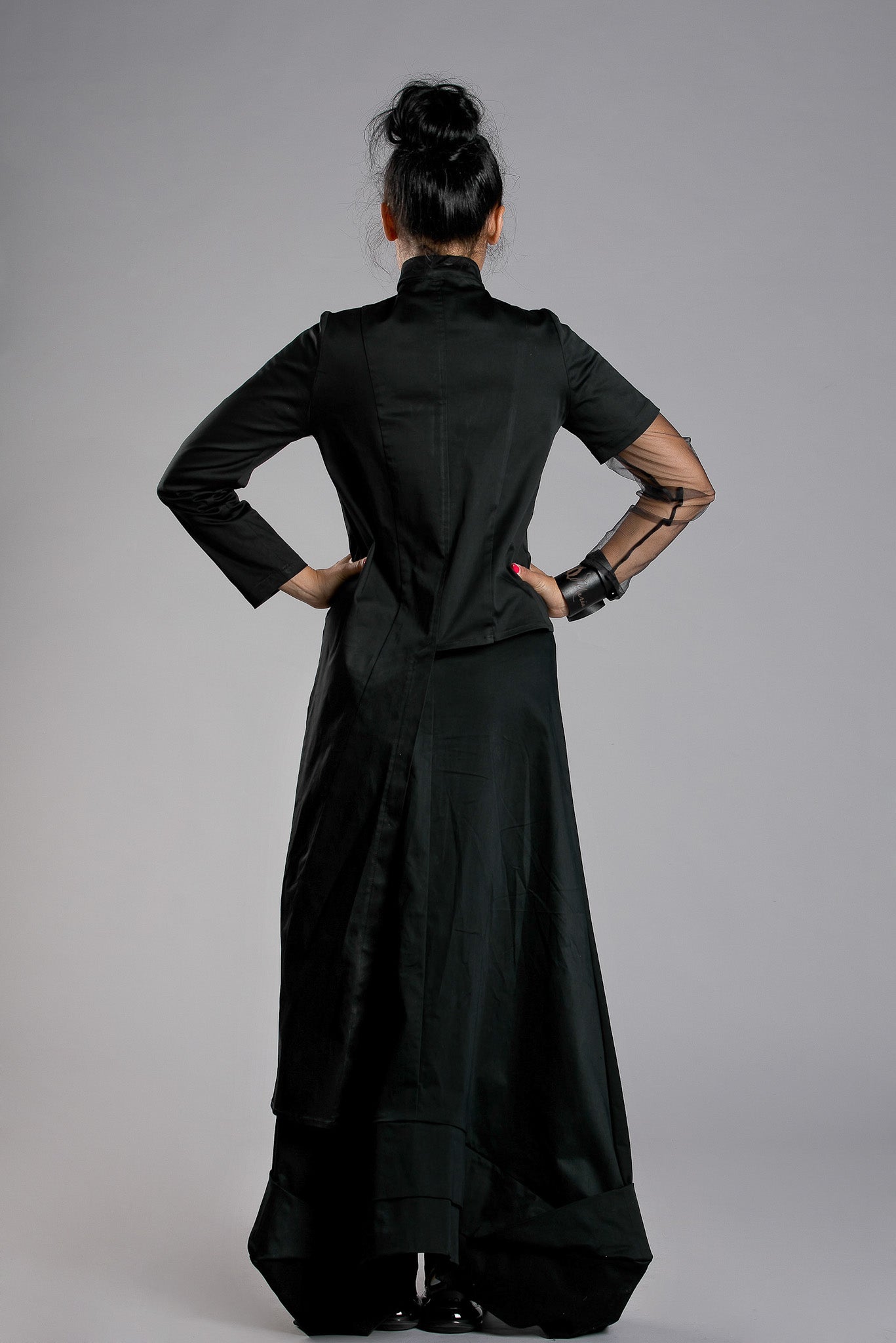 Maxi Jacket with Mesh Sleeve