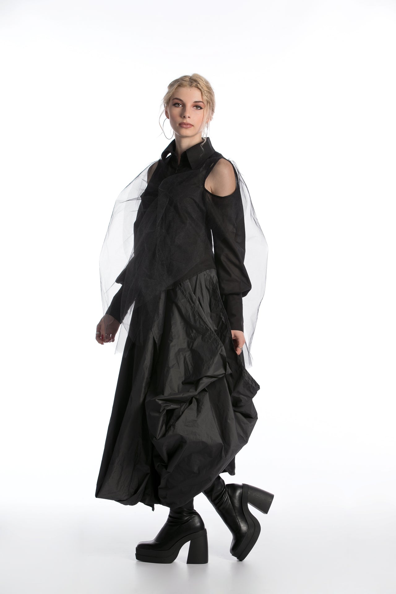 Asymmetrical Taffeta Skirt