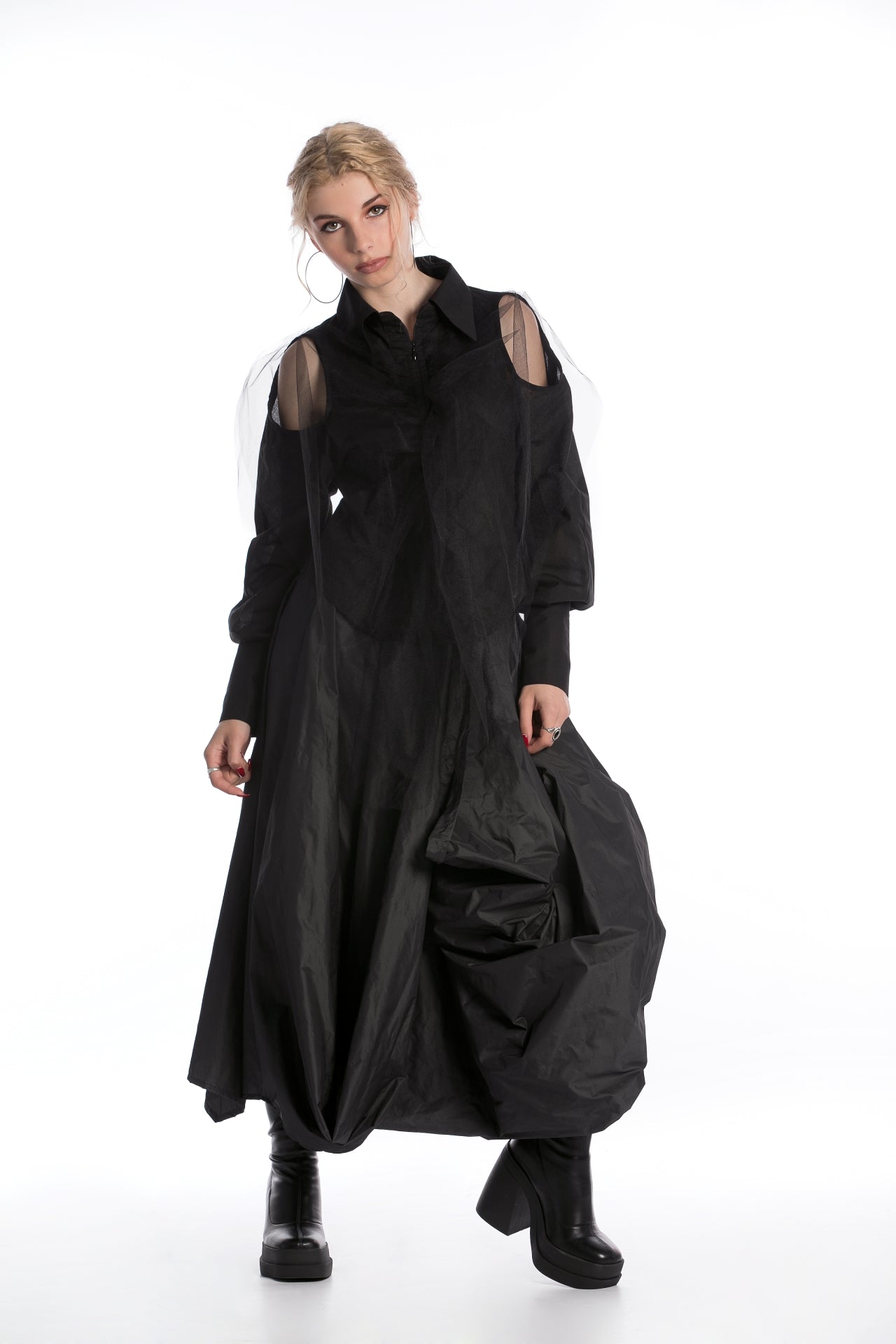 Asymmetrical Taffeta Skirt