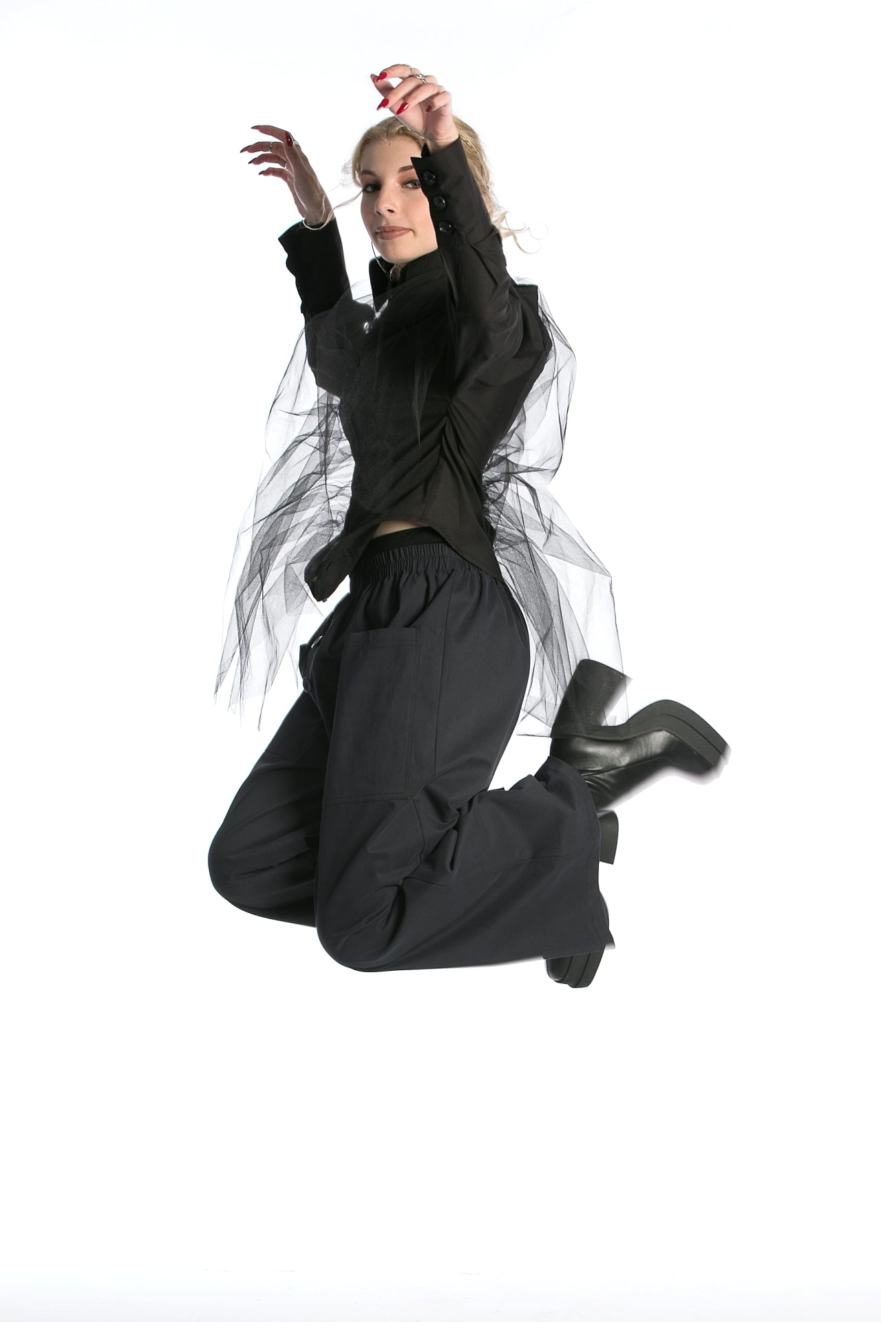 Wide Leg Women's Pants In Black