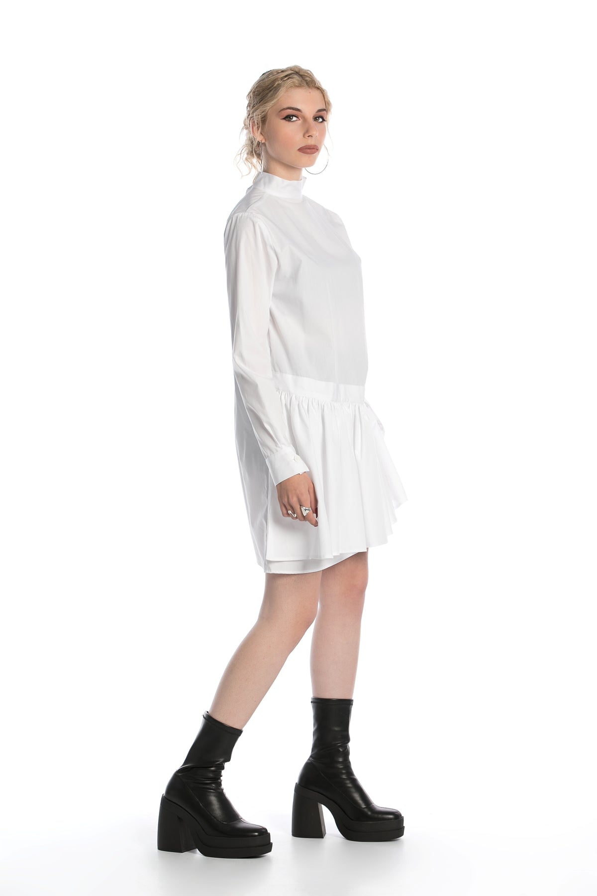 simple white cotton dress Short White Cotton Dress Black / XXL