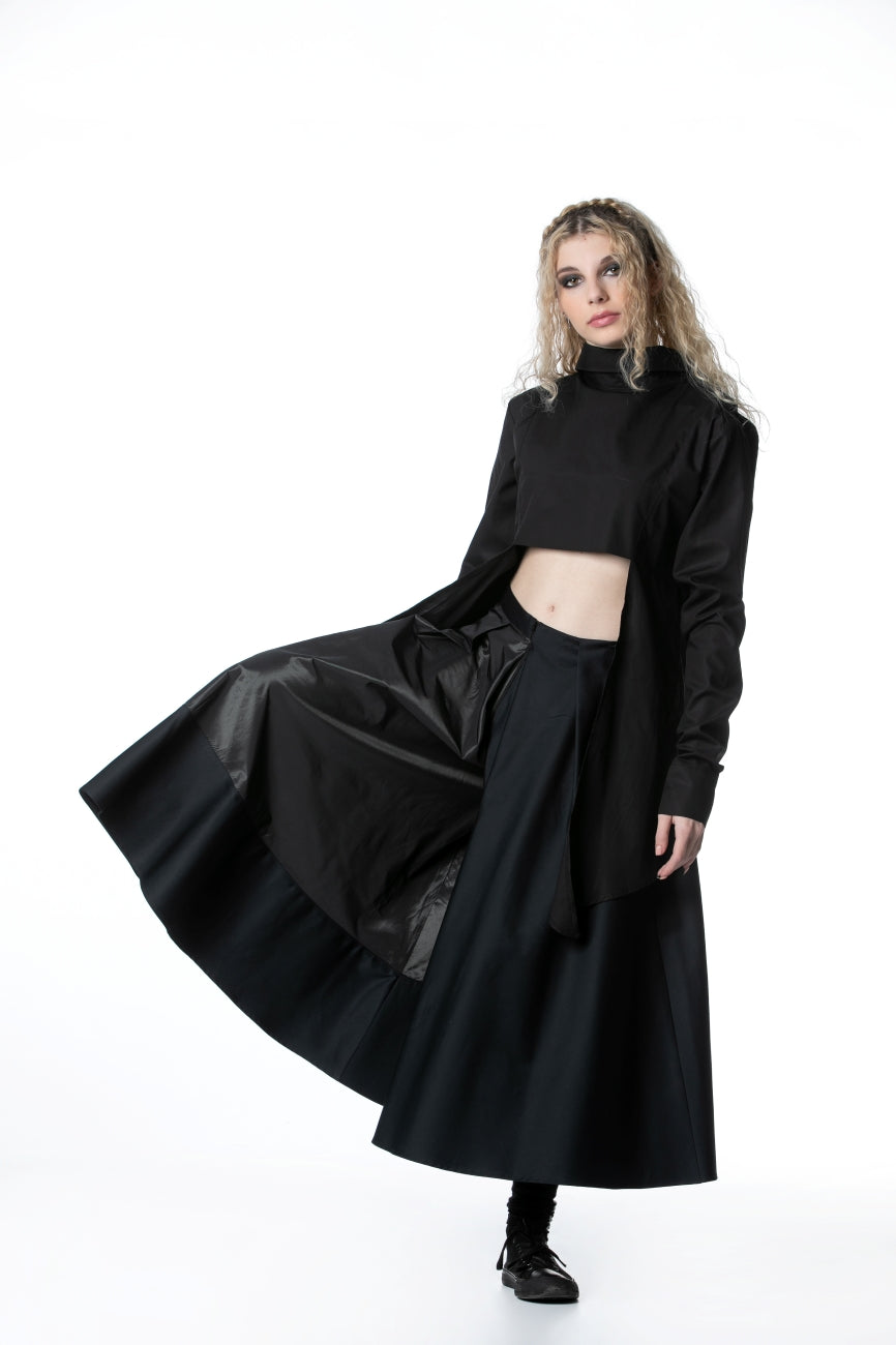 High Waist Skirt Pants with Pockets