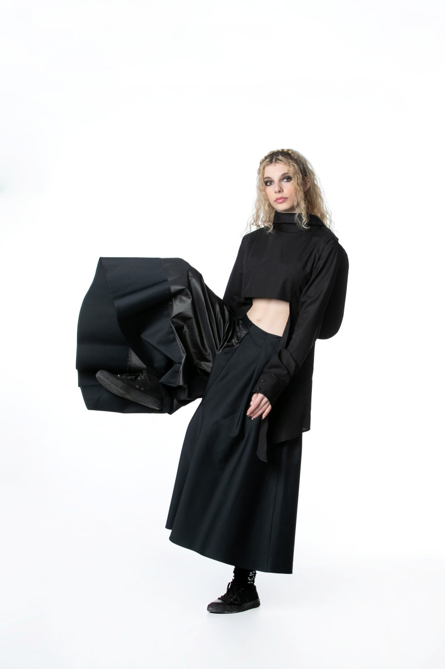 Turtleneck Shirt With Asymmetrical Cut
