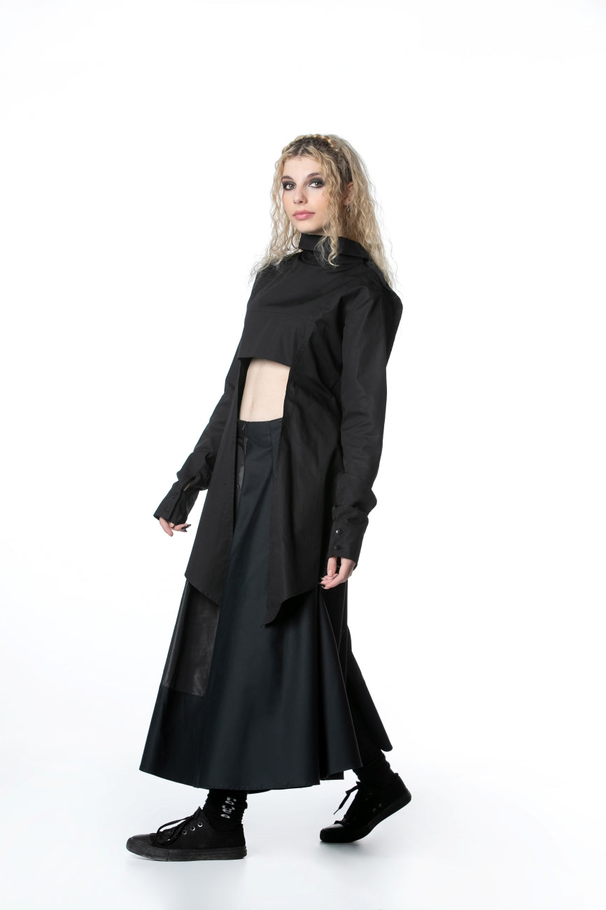 Turtleneck Shirt With Asymmetrical Cut