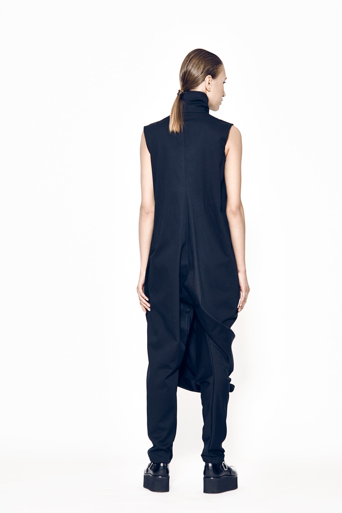 Black Asymmetrical Loose Jumpsuit