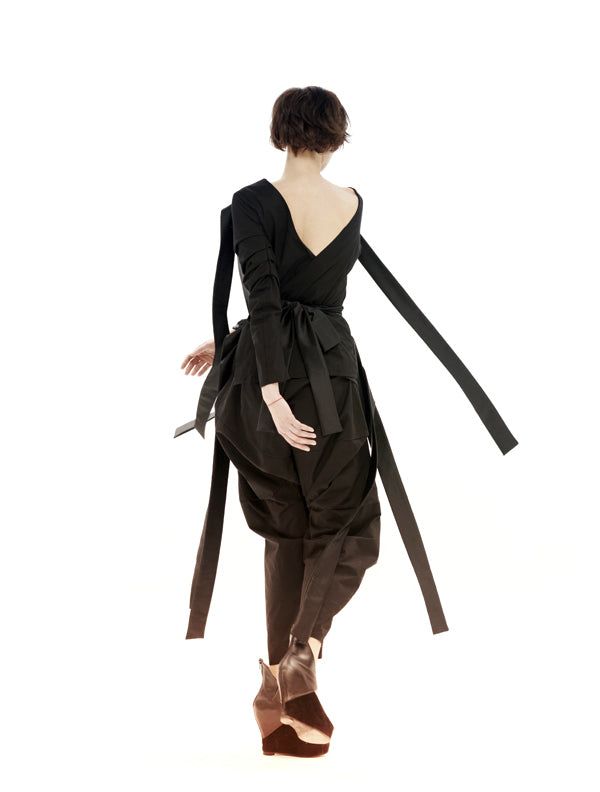 Black Avant Garde Top with Fringes