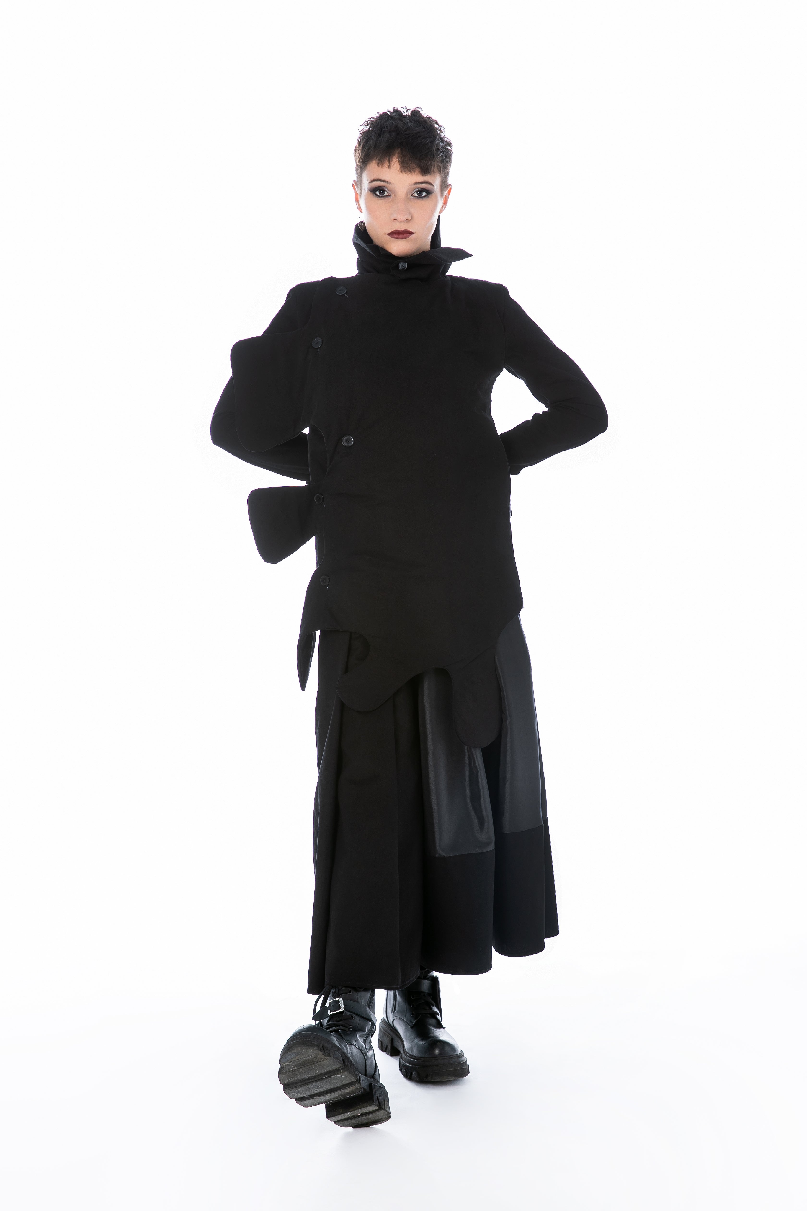 Wadded Jacket With High Collar