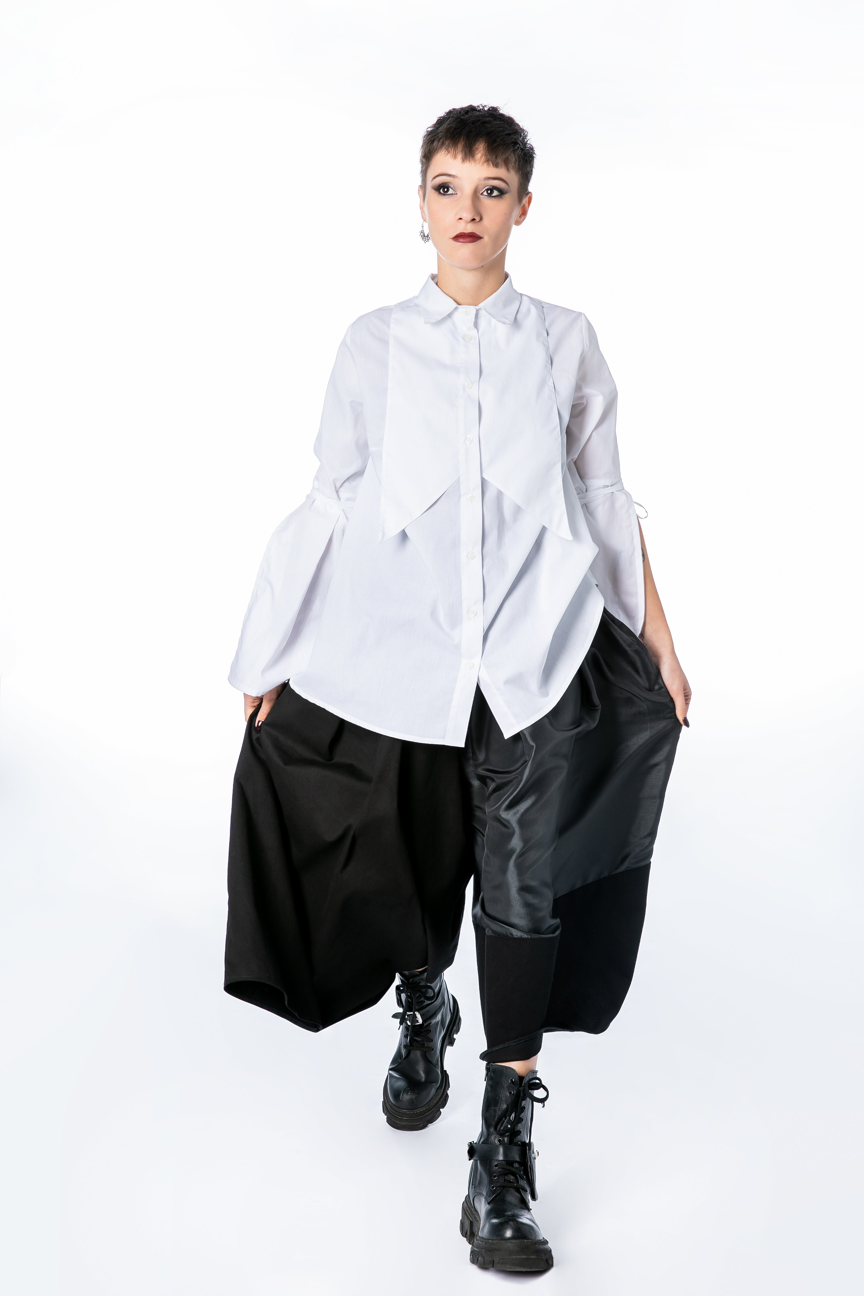 Skirt Pants In Cotton And Taffeta