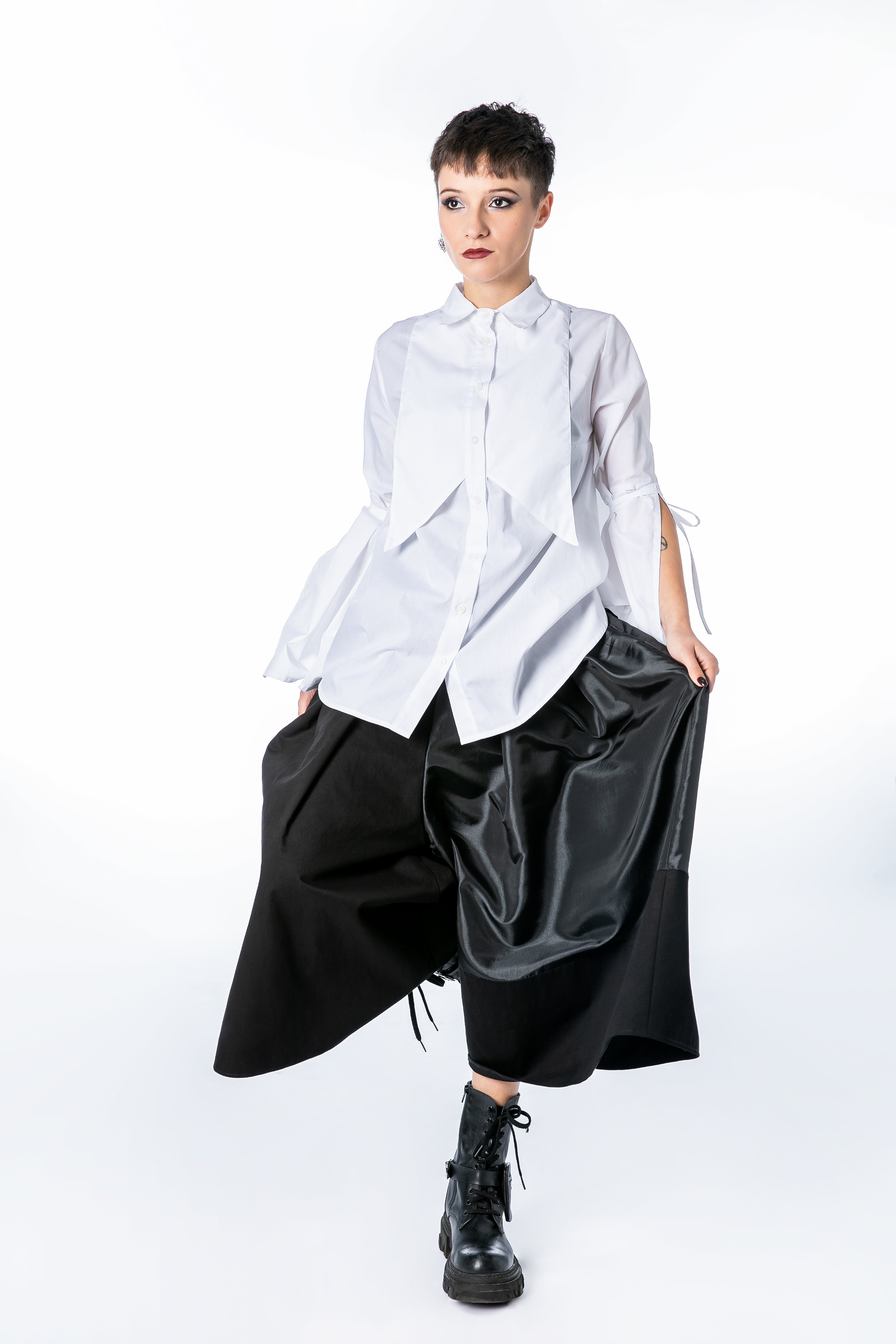 Skirt Pants In Cotton And Taffeta