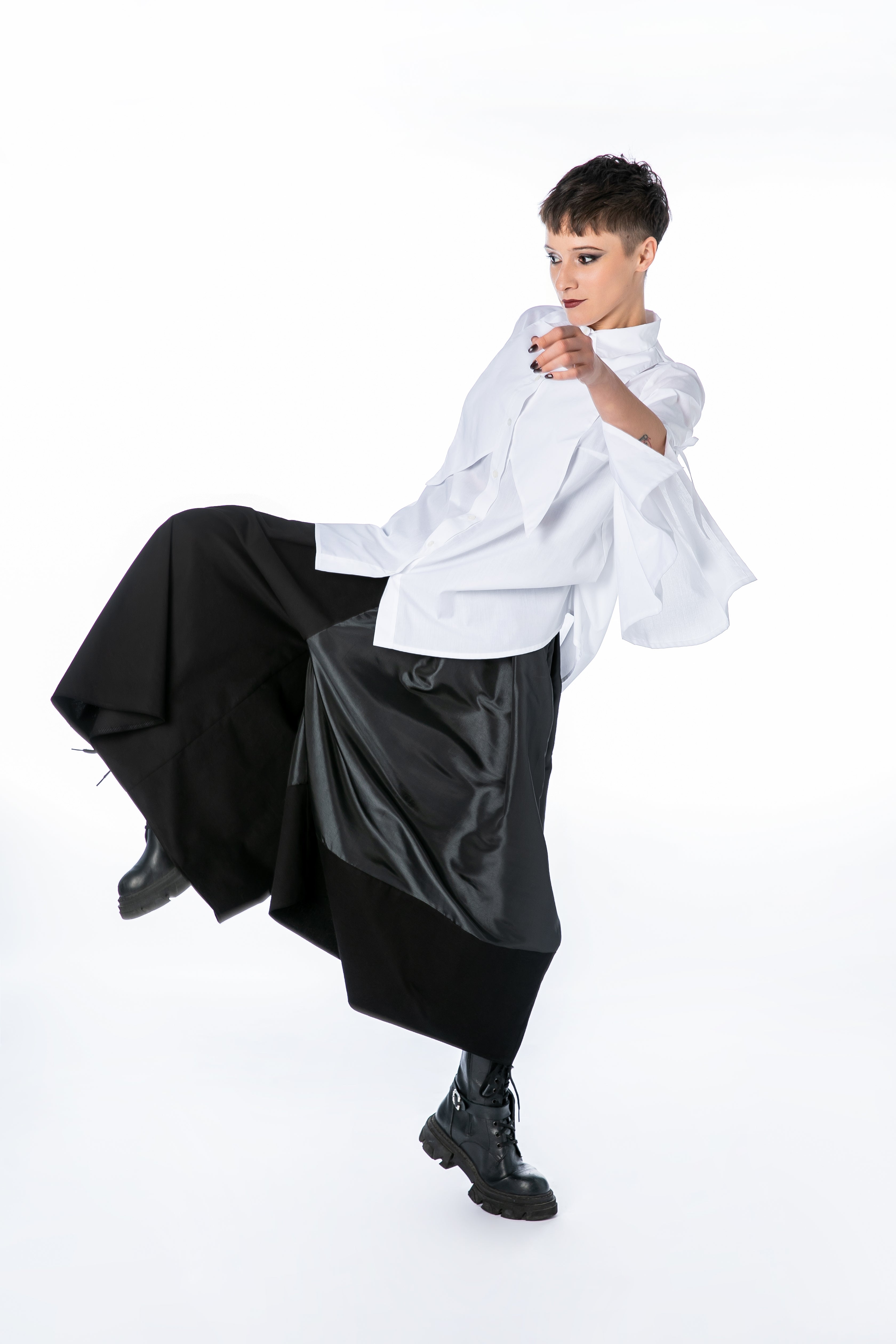 Skirt Pants In Cotton And Taffeta