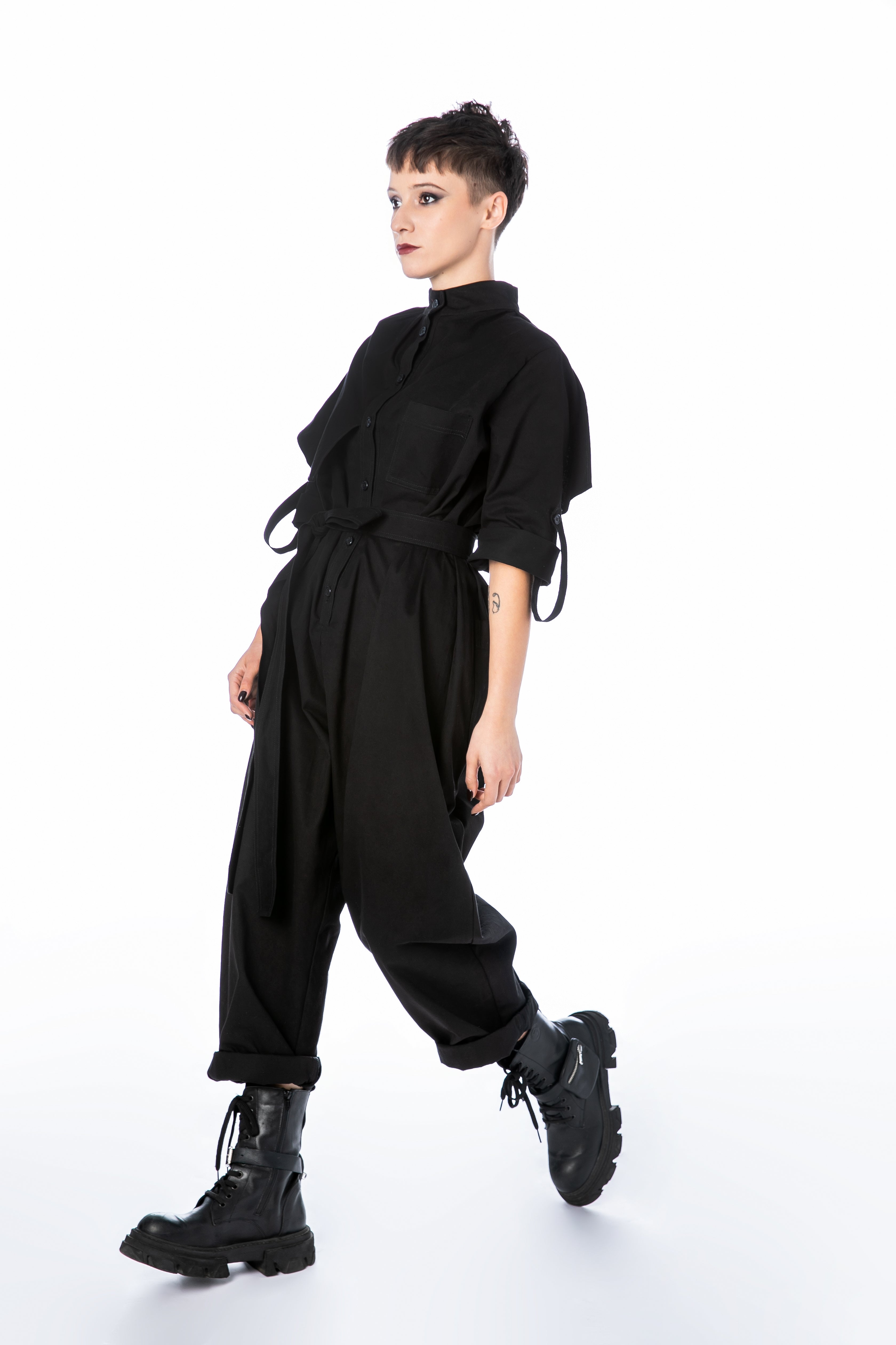 Jumpsuit With Cape Collar