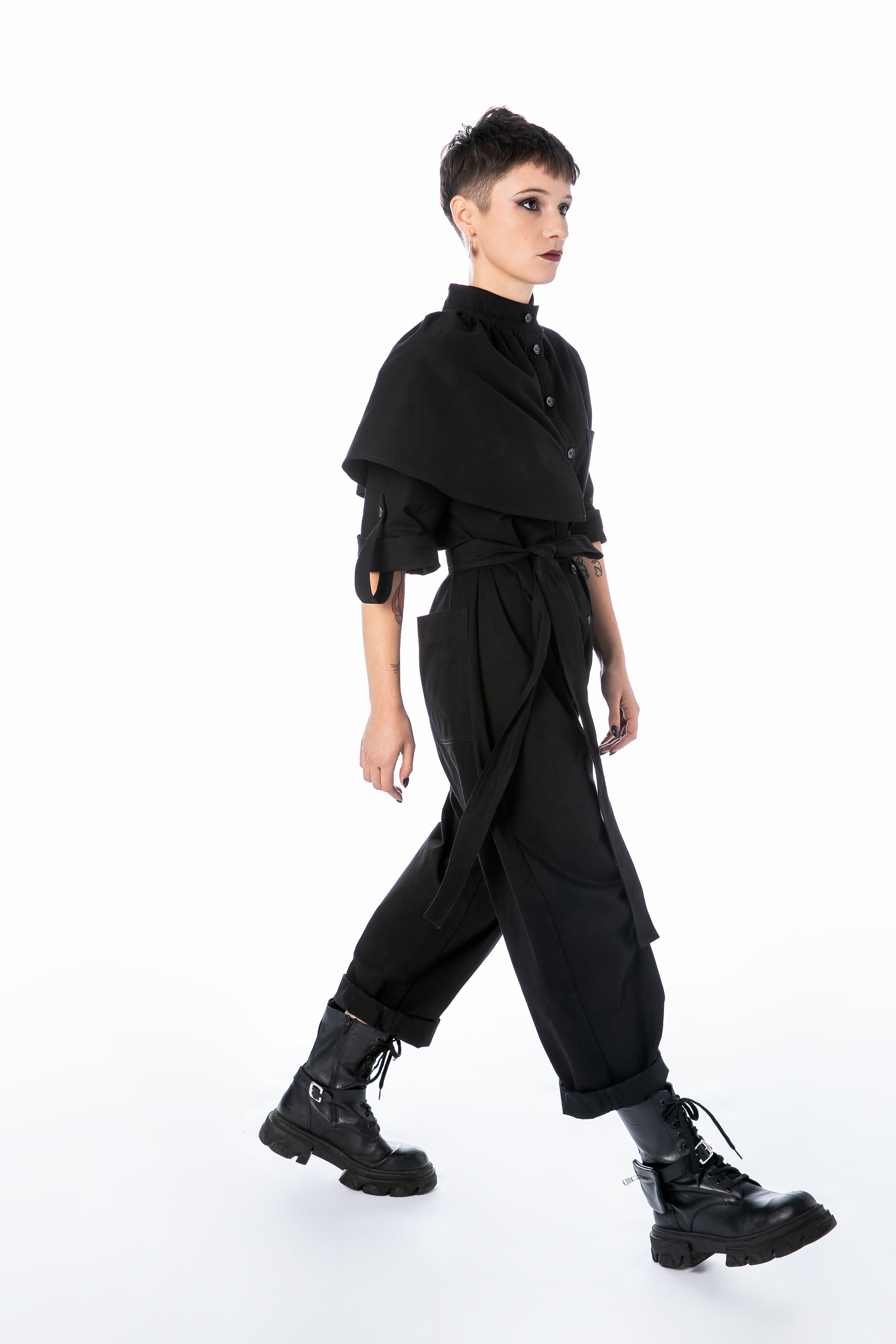 Jumpsuit With Cape Collar