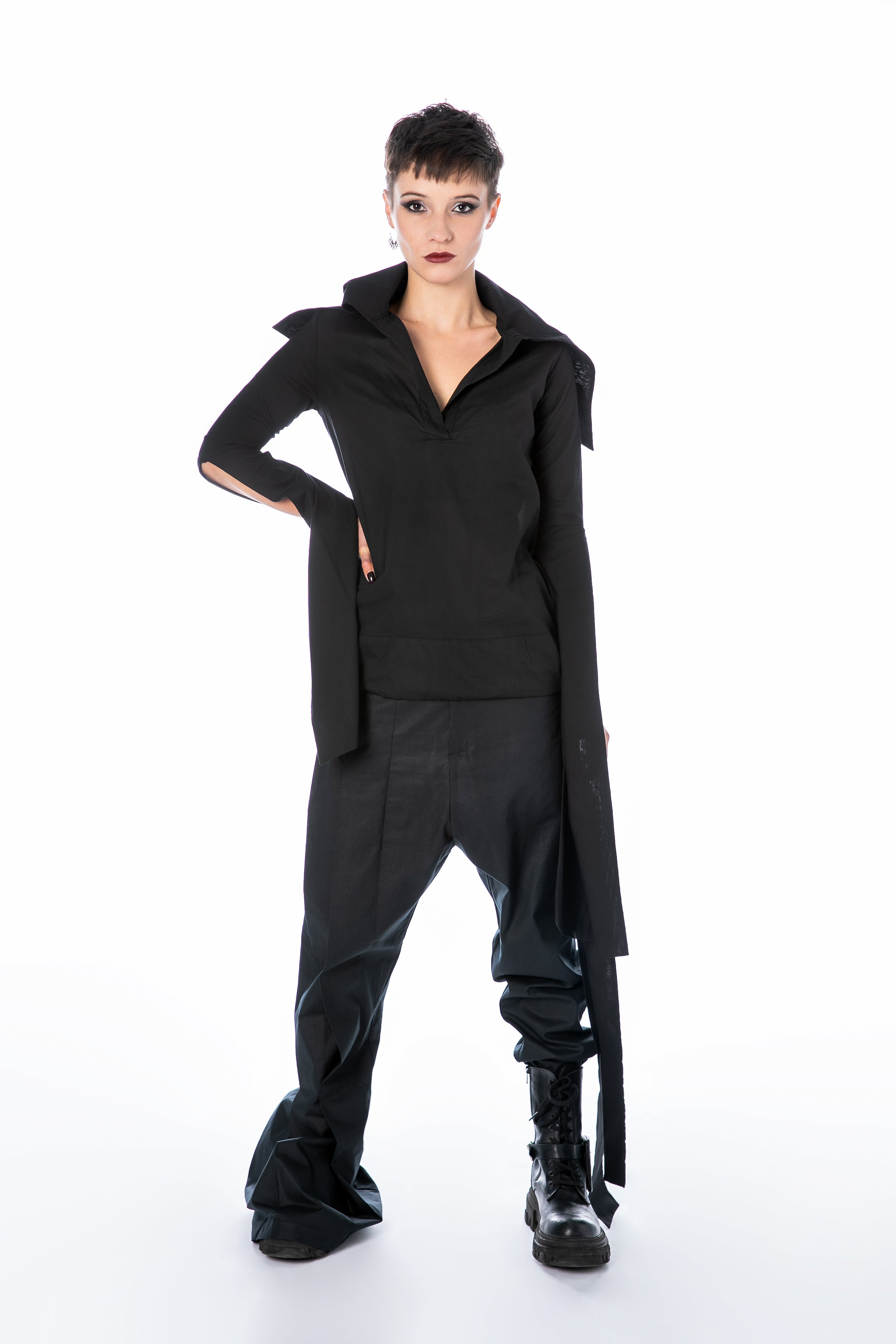 Harem Pants with Asymmetric Legs