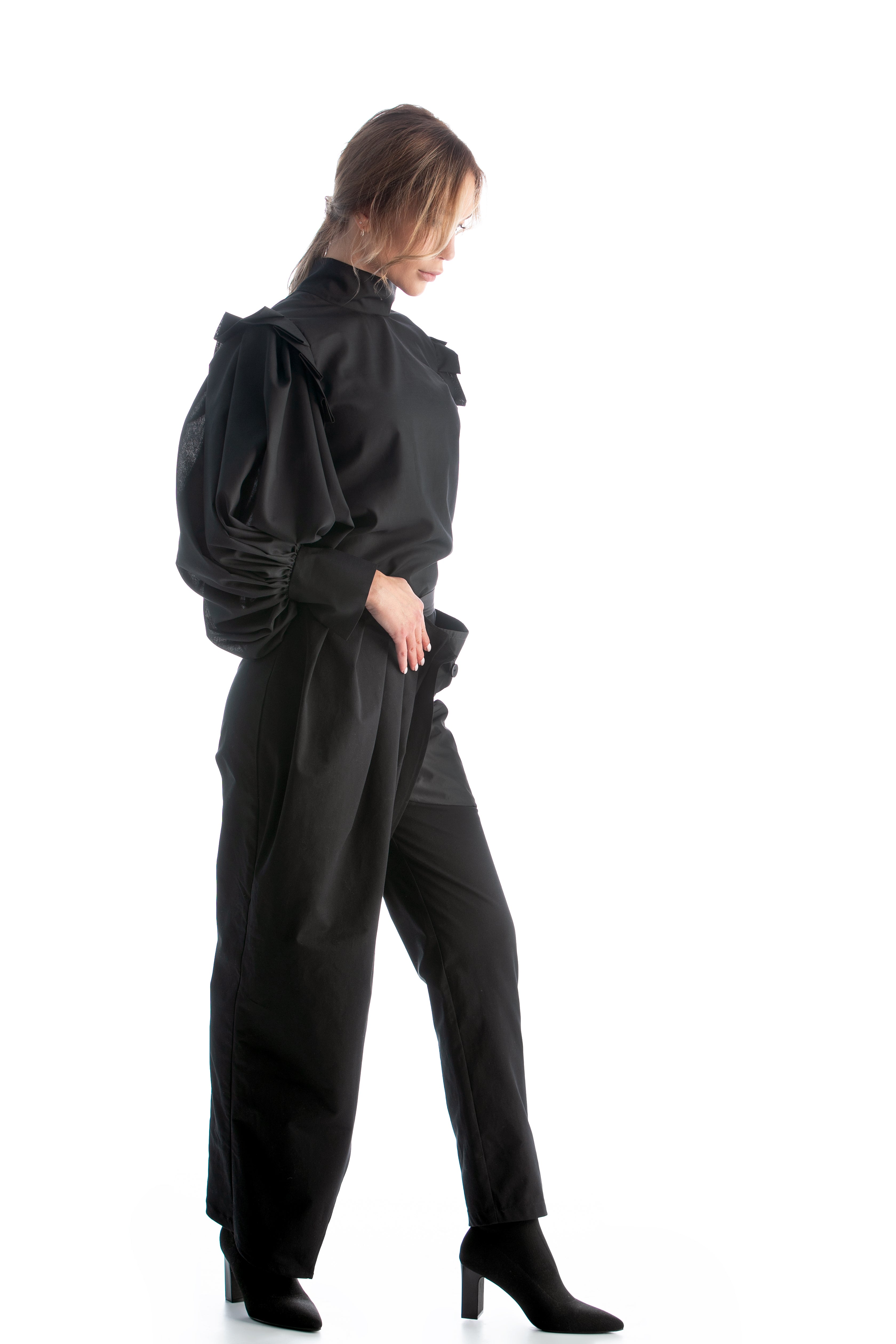 Black Trousers with Taffeta Pocket