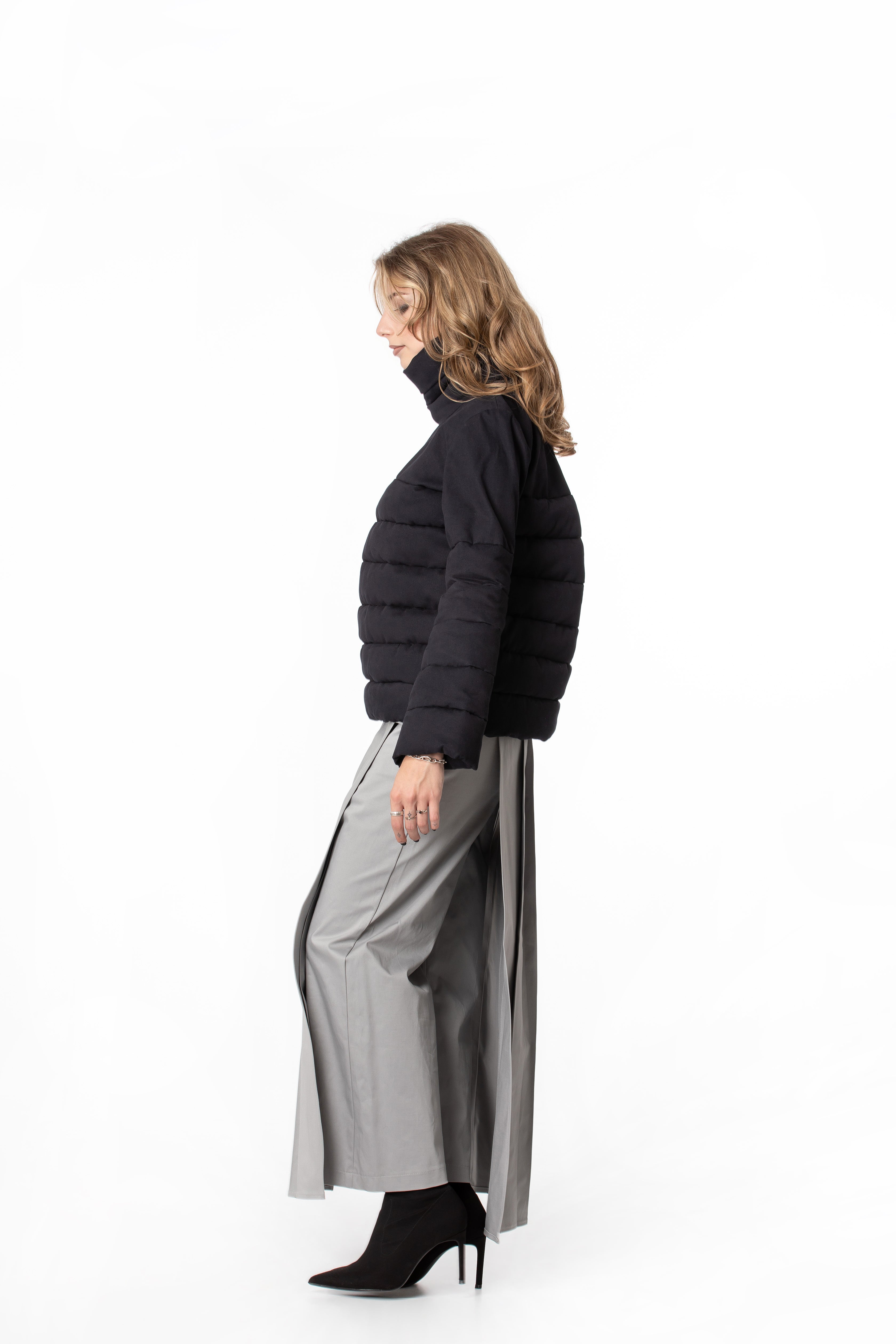 Pleated Wide Leg Skirt Pants