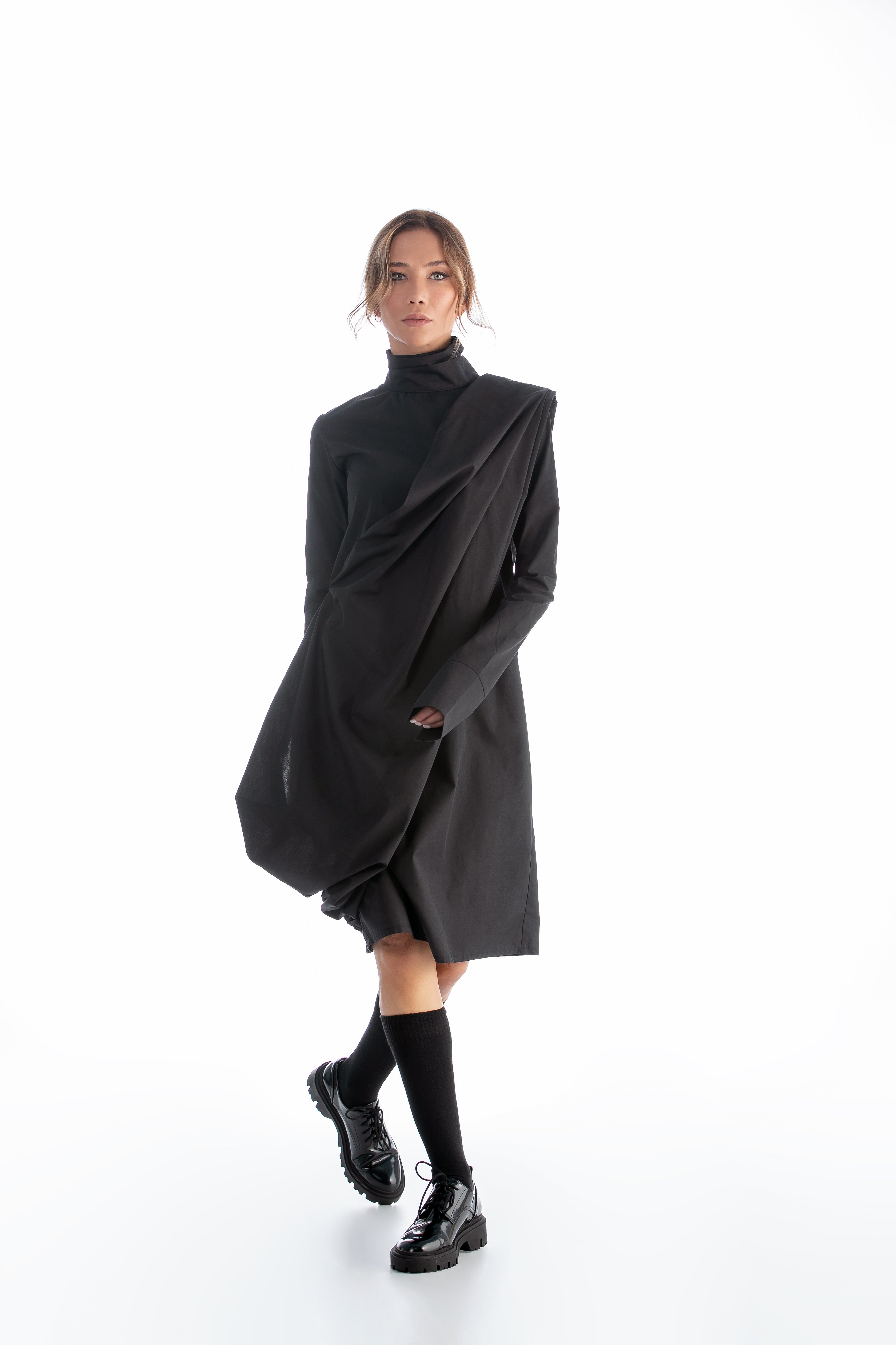 Longsleeve Turtleneck Dress in Black