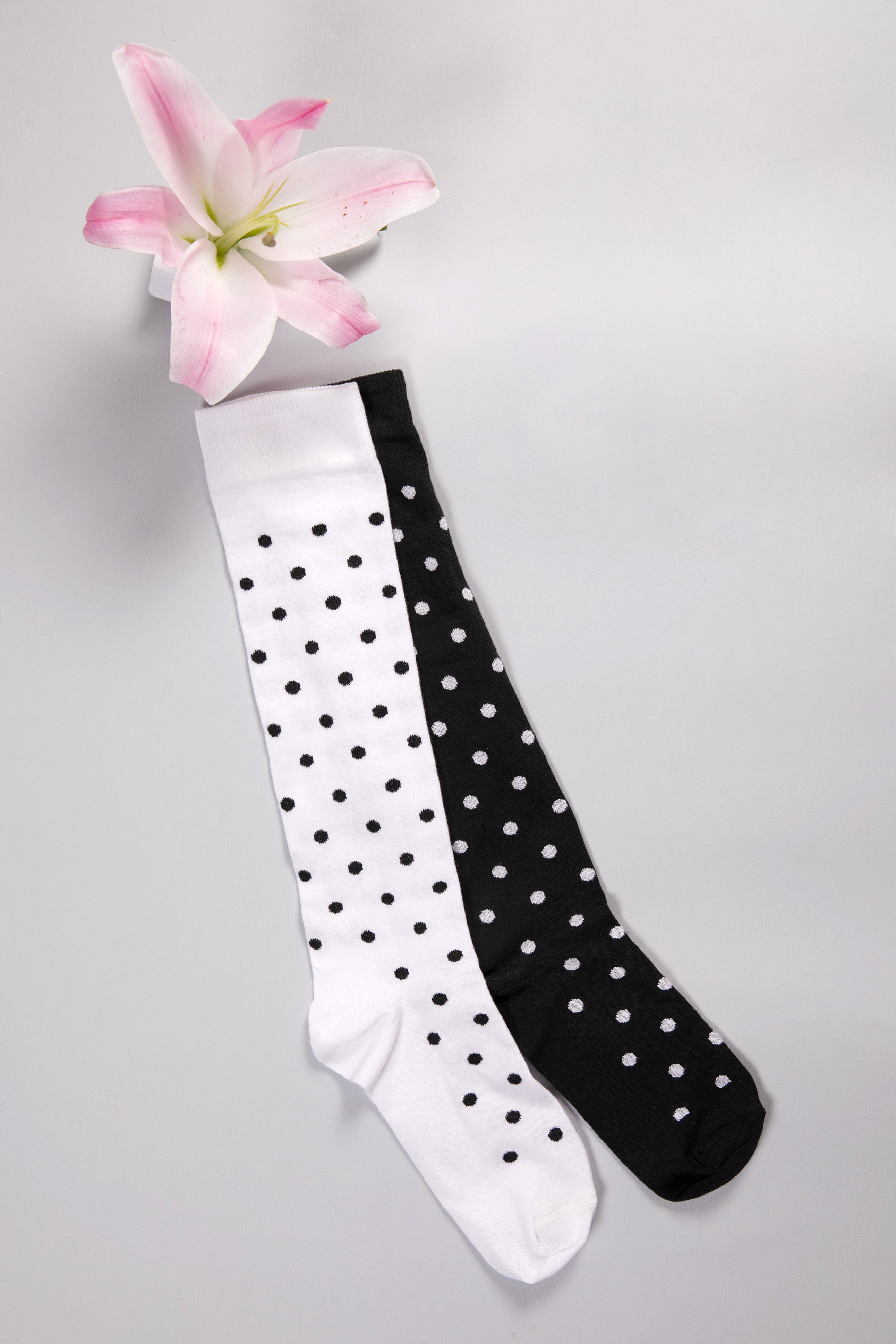 Polka Dot Socks in Black and White
