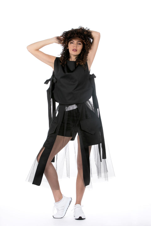 Black Avant Garde Top White / XL