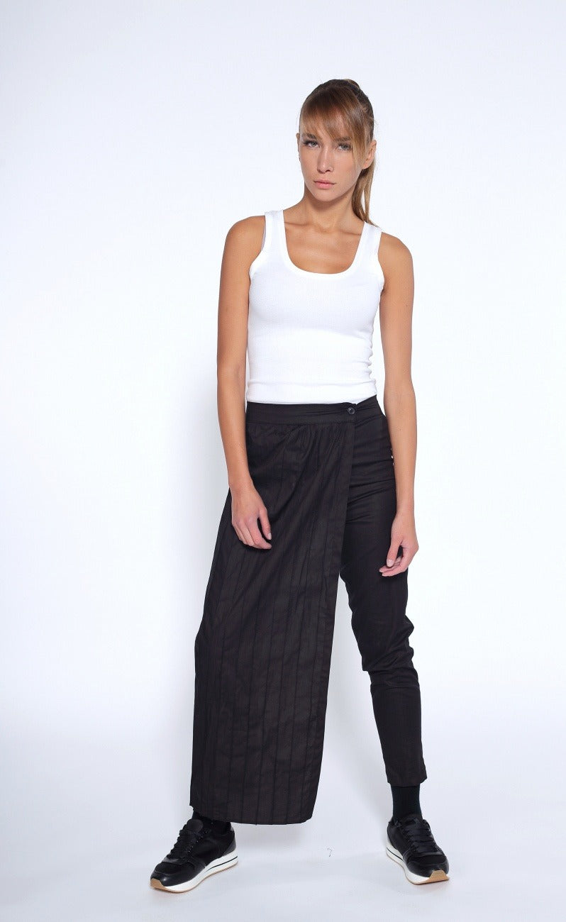Black Avant Garde Skirt Pants