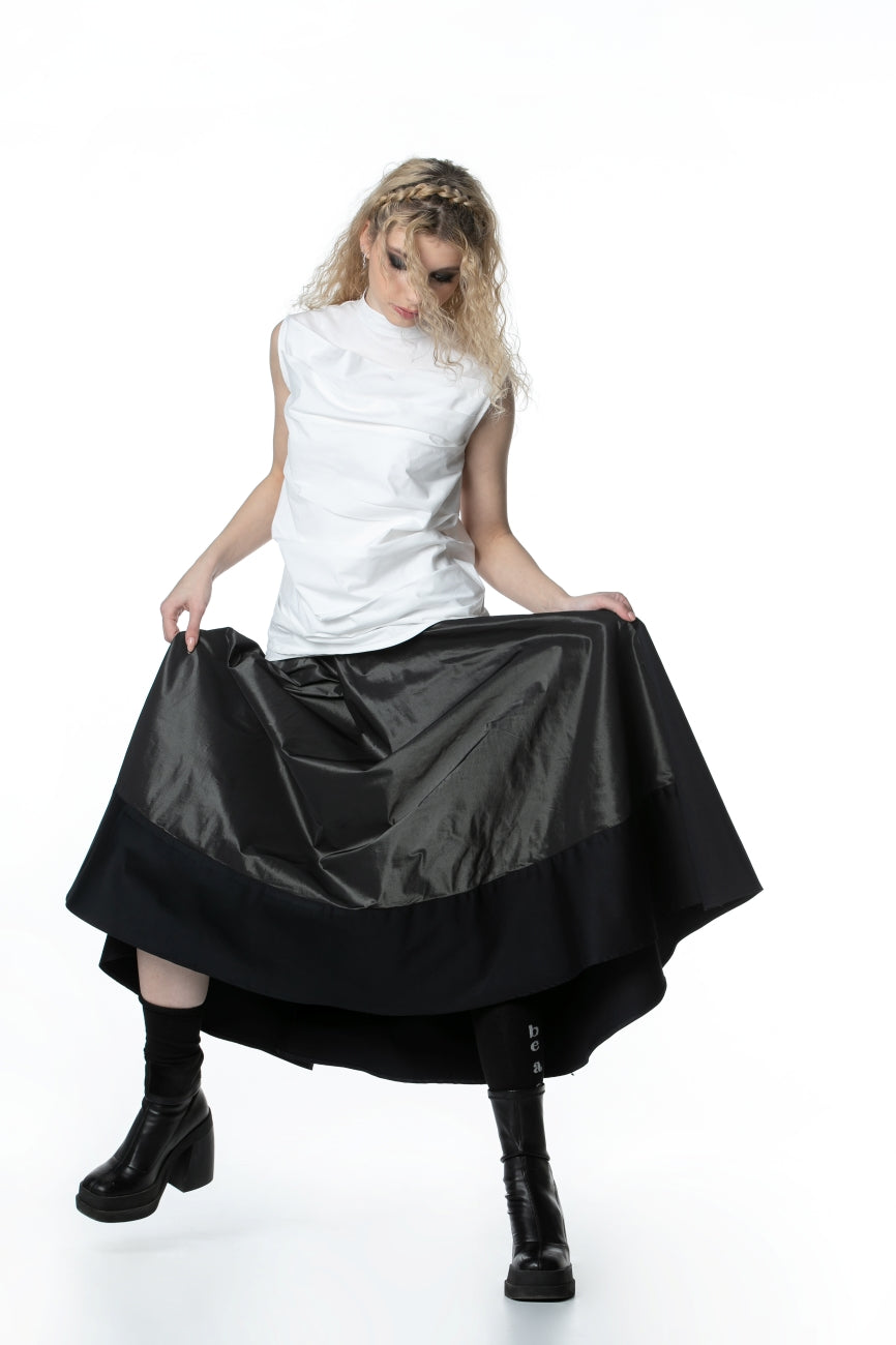 Cotton and Taffeta Skirt