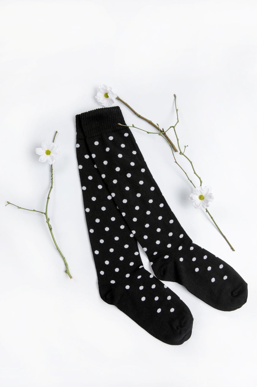 Black Ankle Socks with Dots