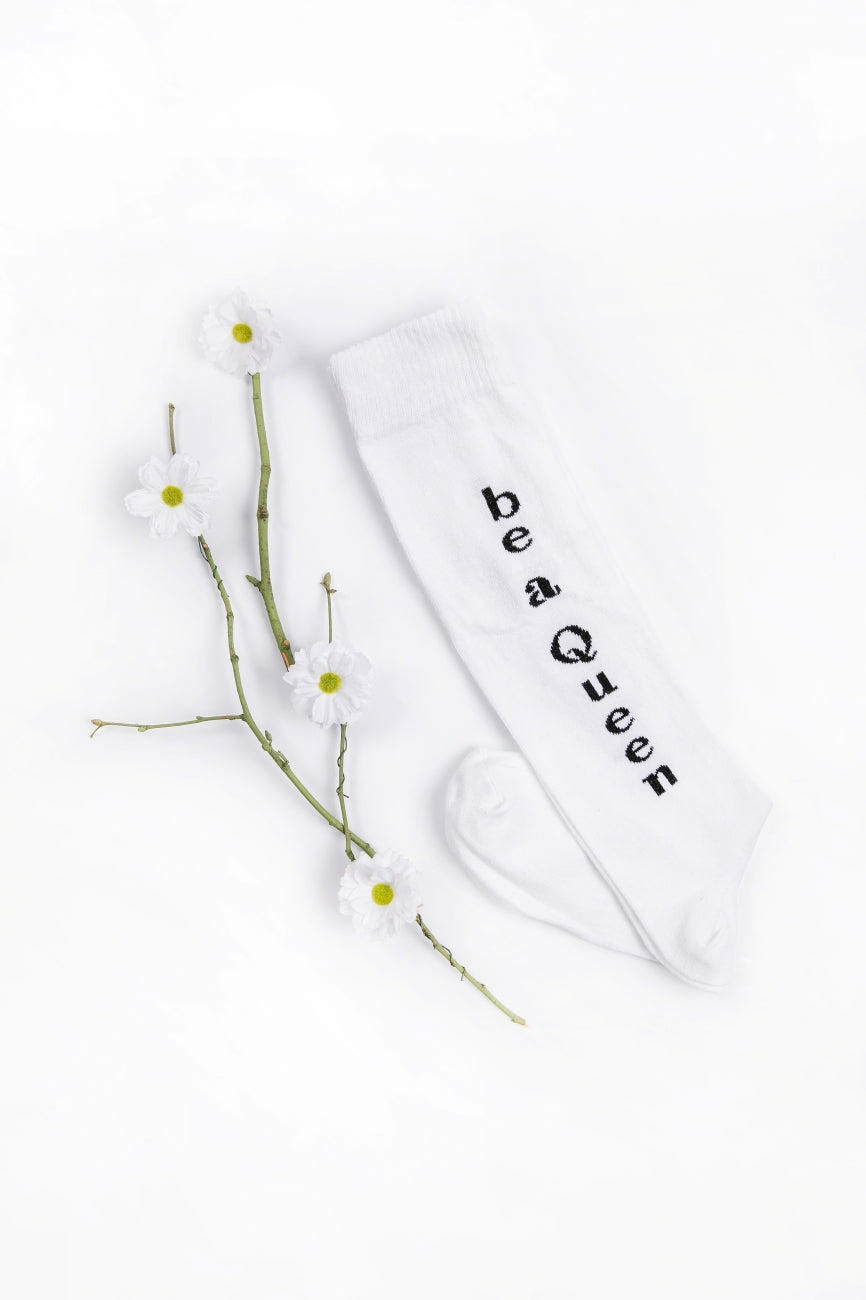 Be A Queen Socks White